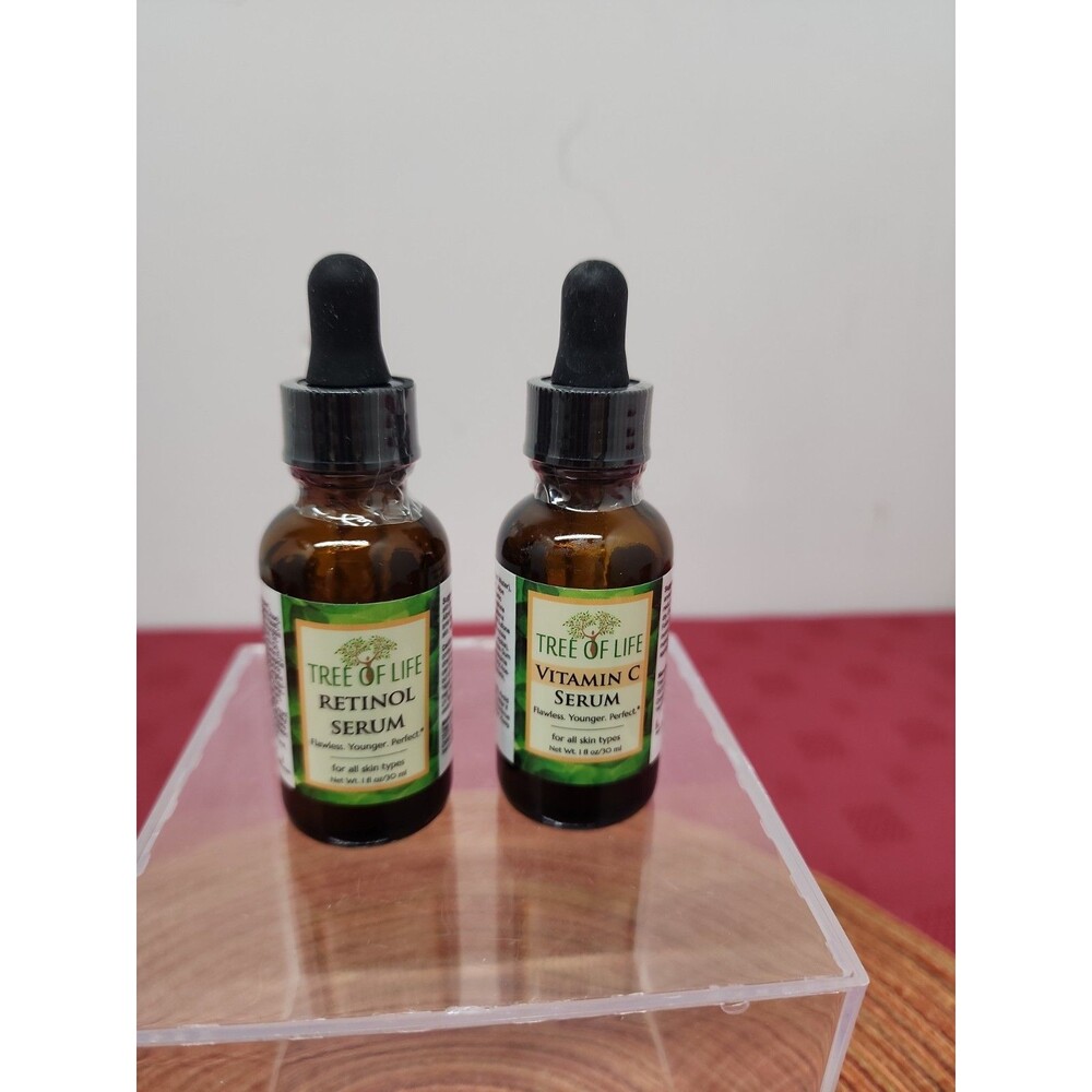 Tree Of Life Retinol Serum And Vitamin C Serum For All Skin Types 2~1 Oz Bottles